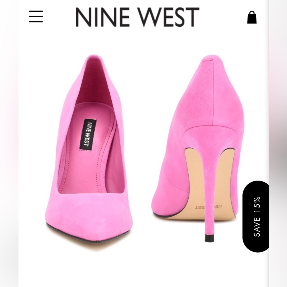 Nine West Fresh Pointy Toe Pumps 9M Magenta Suede Dark Pink